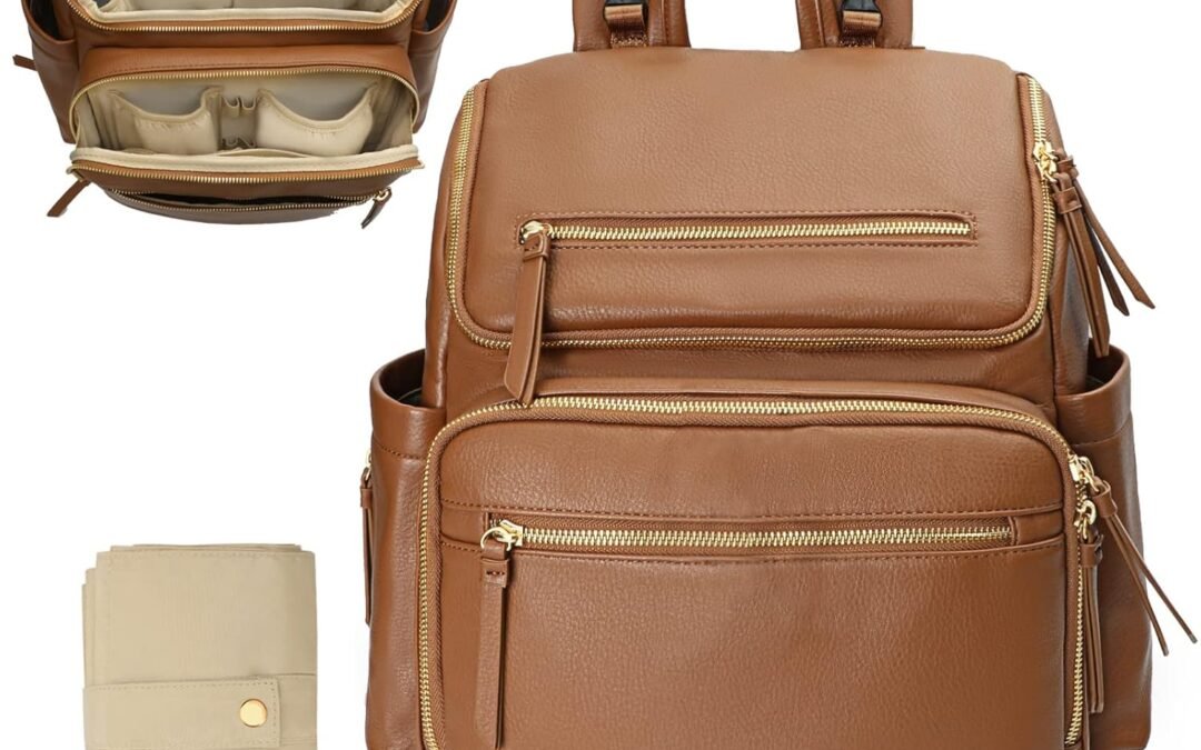 Omanmoli Leather Diaper Bag Backpack