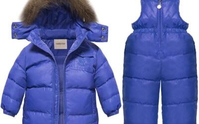CARETOO Toddler Winter Snowsuit: Stylish & Warm 2-Piece Set for Little Ones