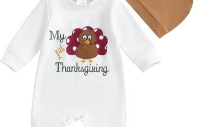 First Thanksgiving Baby Boy Outfit: Little Turkey Romper