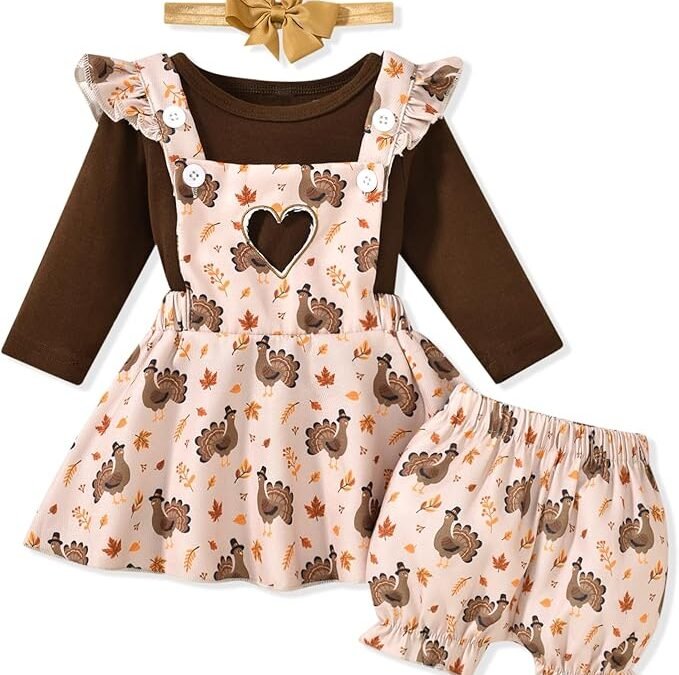 Unutiylo Baby Girl Plaid Skirt Set – 4PCS Outfit