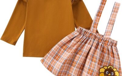Thanksgiving Toddler Baby Girl Outfit: Long Sleeve Ruffle Top