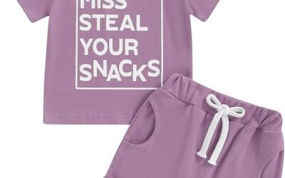 Toddler Baby Girl Summer Clothes – Daddy’s Girl Letter Short Sleeve T-Shirt and Rolled Shorts Outfit Set