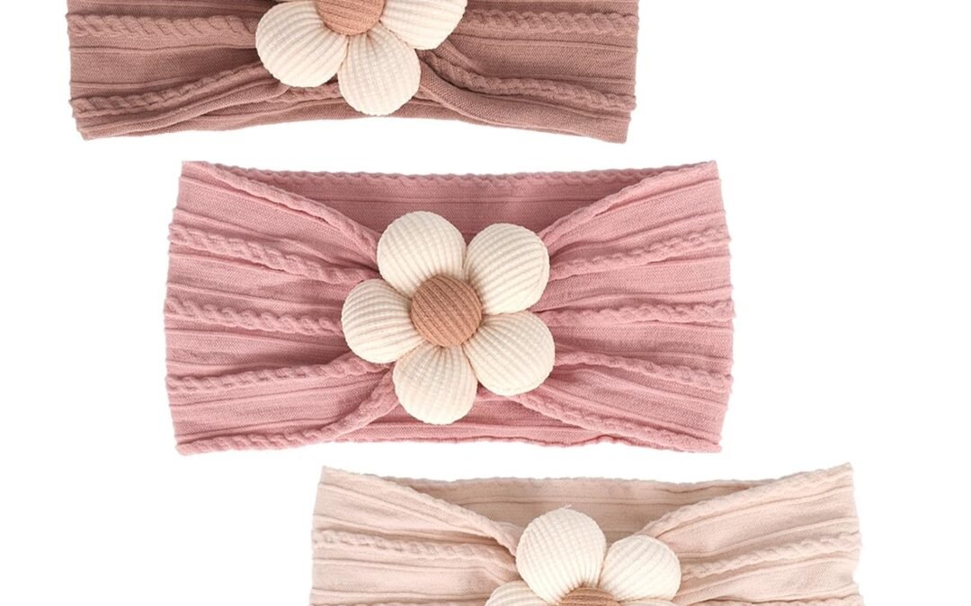 Soft, Stylish, and Sweet: 3 Pcs Baby Flower Headbands for Your Little One